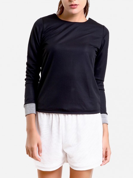Fitlosophy Long Sleeves Shirt with Grey Stripes (Black) 