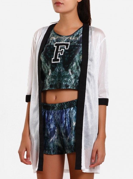 Fitlosophy Mesh Kimono (White)