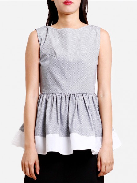 Komma Daisy Top (Grey)