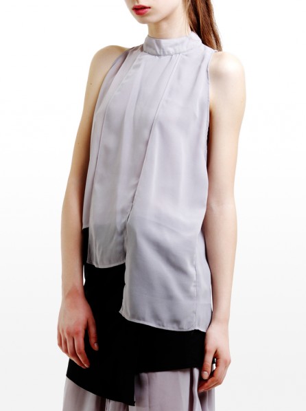 Komma Yukiko Top (Light Grey) 