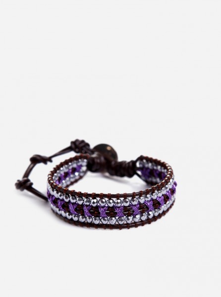 Lady Charm Hematite Silver Threat (Purple)