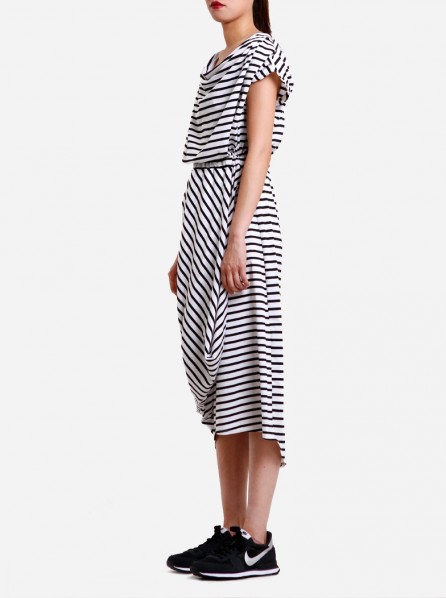 Monday To Sunday Callie Dress (White/Black)