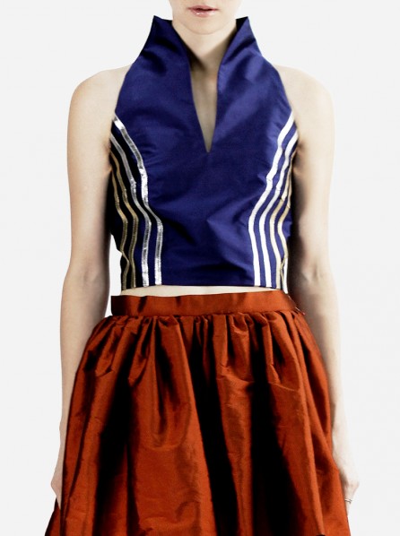 Michelle Worth Suffragette Crop Top (Blue)