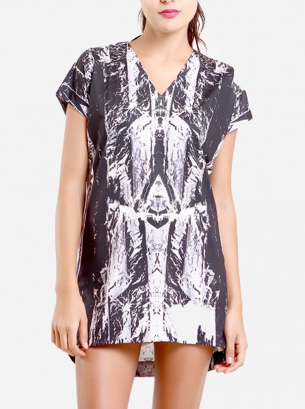 RI By Carrie Silver Tribe Short Tunic Dress (Black/Matt Silver)