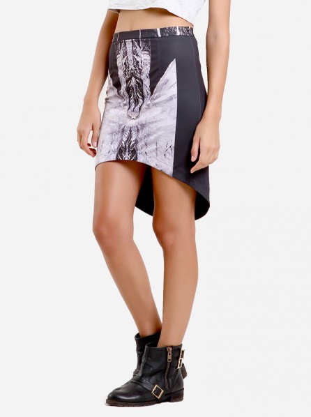 RI By Carrie Silver Tribe Skirt (Black/Matte Silver)