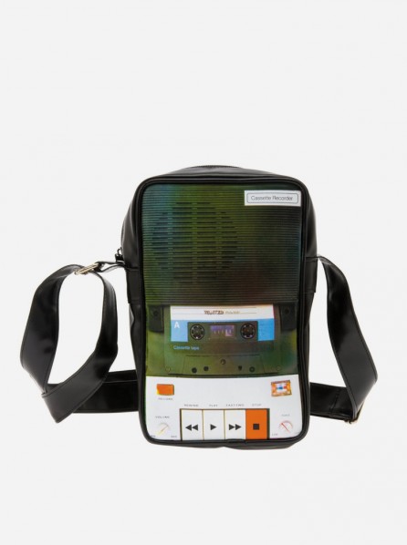 Wanted Bag with Tape Recorder Photo Print (Black)