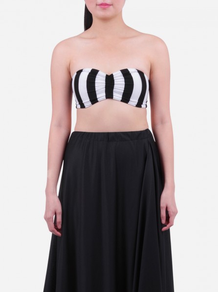 Sister Margaritta Stripe Bralet (Black & White)