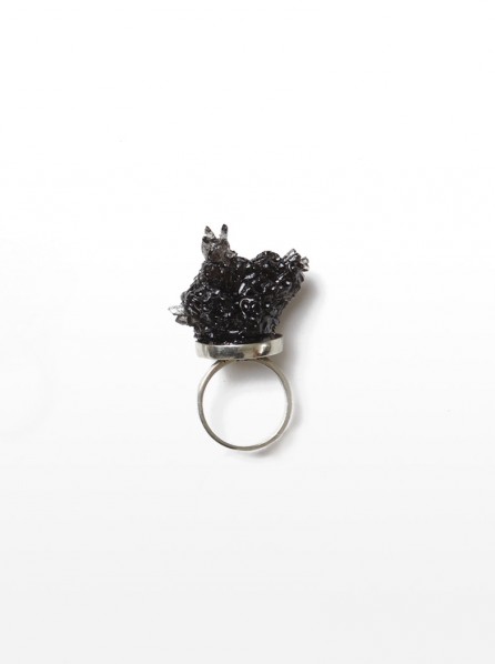 Environmental Jewelry Round Single Ring (Black/Silver)