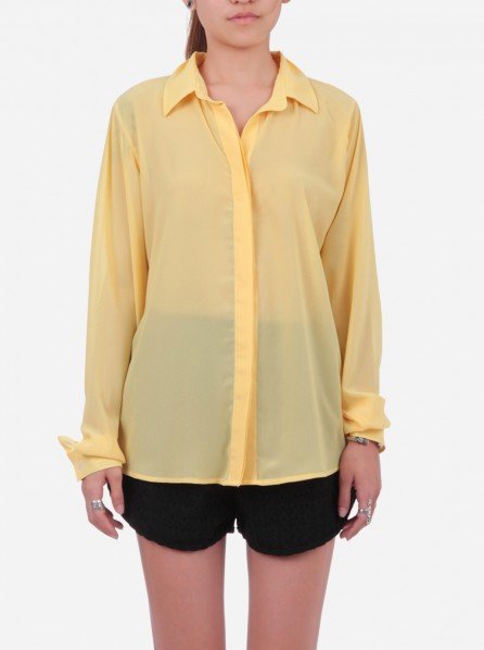 Sister Margaritta Yellow Chiffon Shirt (Yellow)