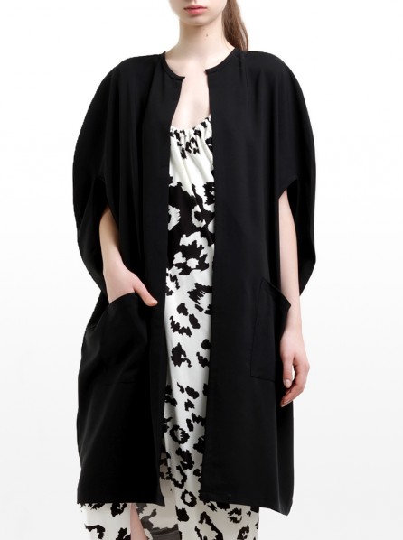Spotlight Cape Sleeve Cardigan (Black)