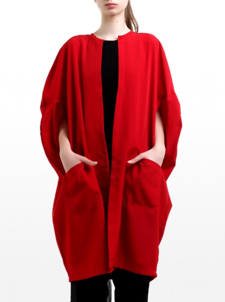 Spotlight Cape Sleeve Cardigan (Red)