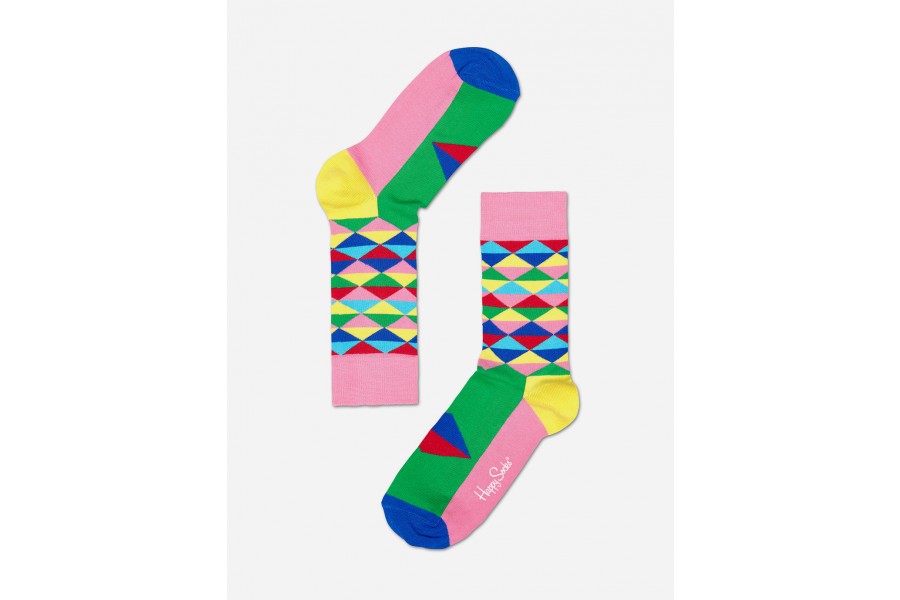 Happy Socks Triangle Socks (Pink/Green)