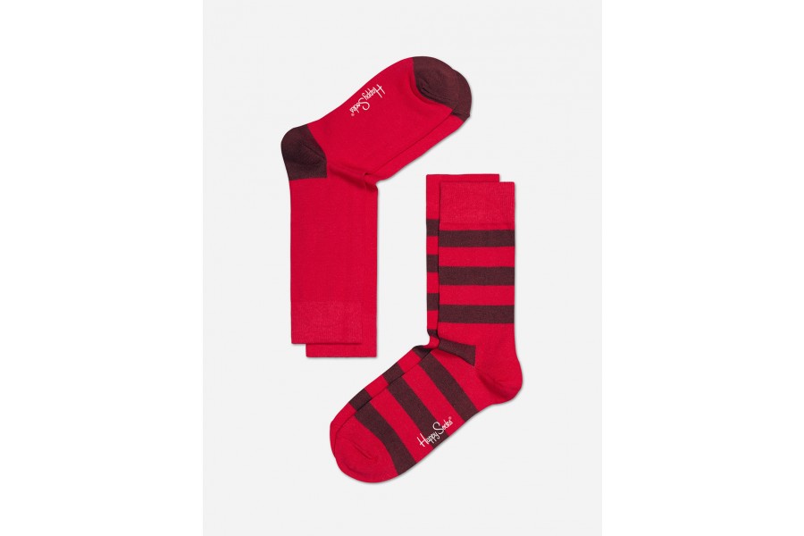 Happy Socks Two Pack Socks (Red Stripe)