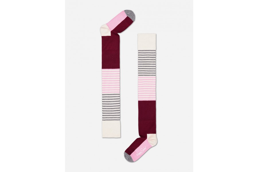 Happy Socks Over The Knee Socks (White/Red)