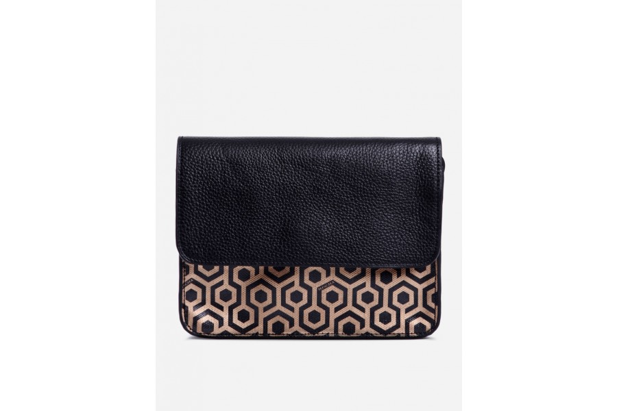 Mischa Box Bag Leather (Antique Gold/Black)