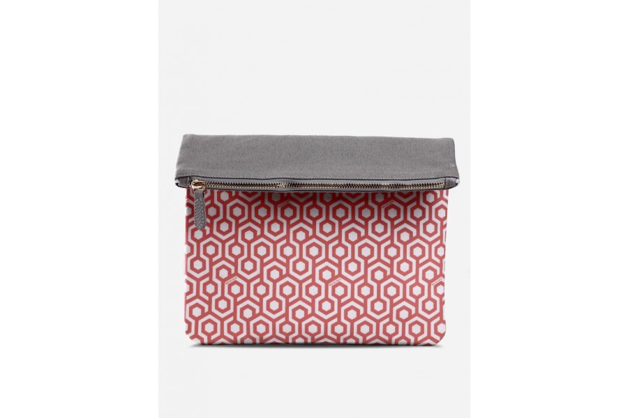Mischa Travel Clutch Leather (Salmon/Grey)