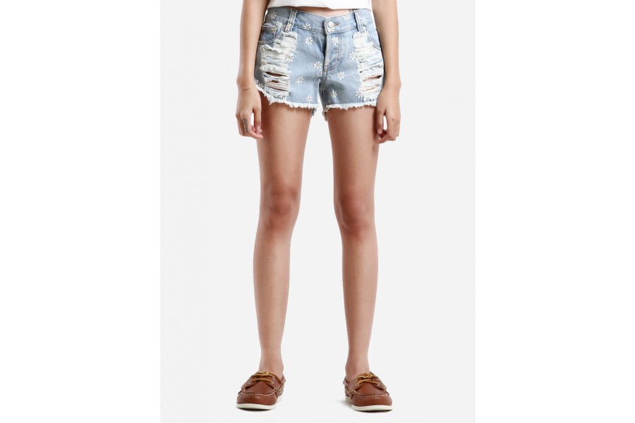 MINKPINK Sweet Daisy Shorts (Denim Blue)
